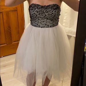 Sequin black and white tulle skirt dress